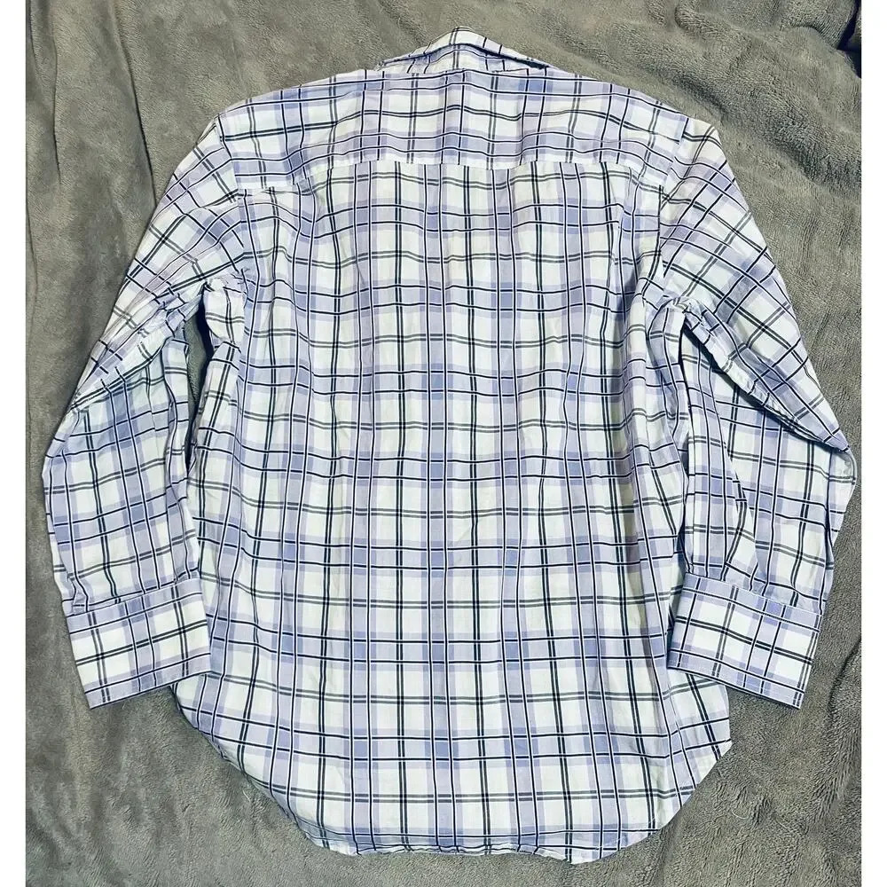 NWOT Thomas Dean Size 5 Girl Toddler Plaid Purple White Long Sleeve Button Up - Picture 3 of 3